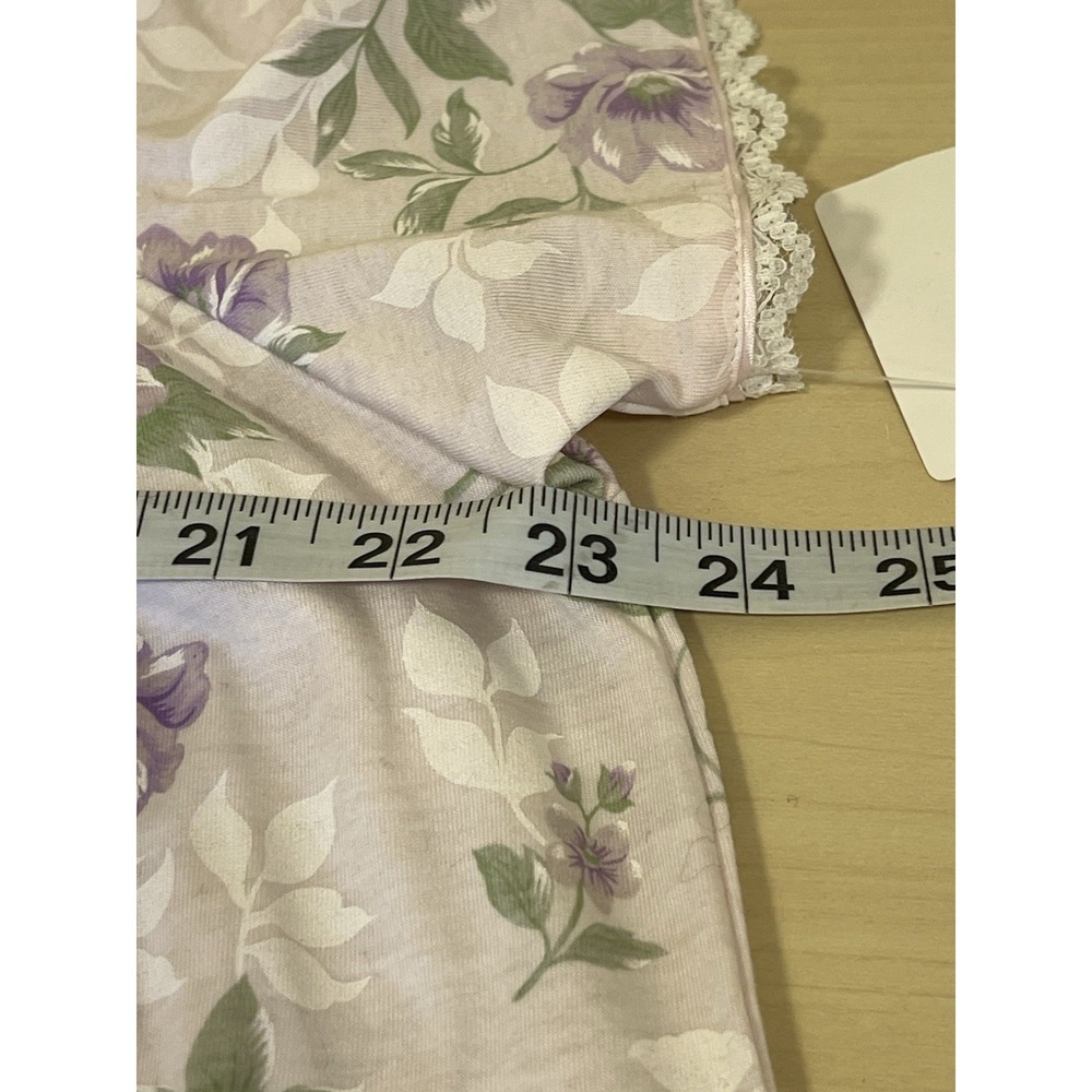 Barbizon Nightgown & Robe Set NWT Sz Large Floral Lilacprint Vtg Lace Smocking - Picture 6 of 16